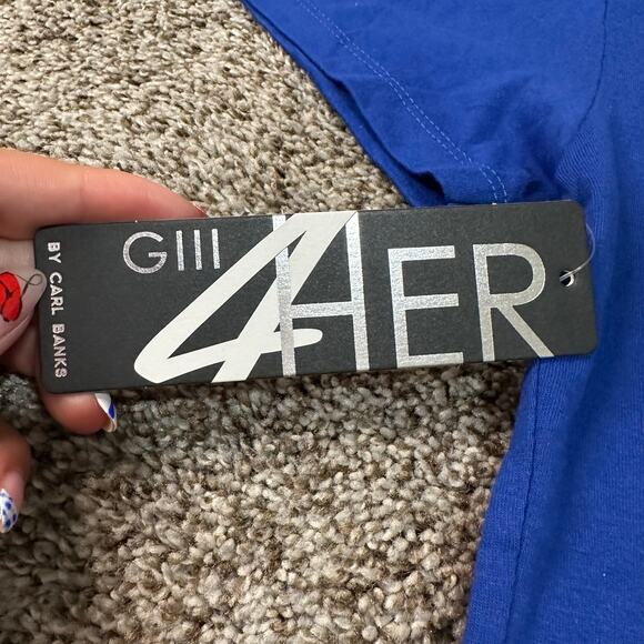 G-III 4HER Women's LA Dodgers Flowers Fitted Design Short Sleeve T-Shirt Size M - Picture 6 of 12